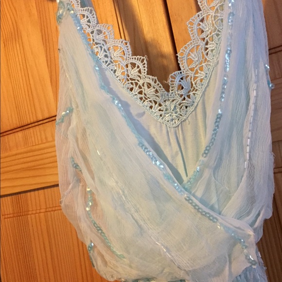 Free people baby blue sequined dress - Picture 3 of 6